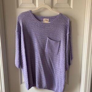 BiBi Lavender Knit Top with Pocket. Never worn